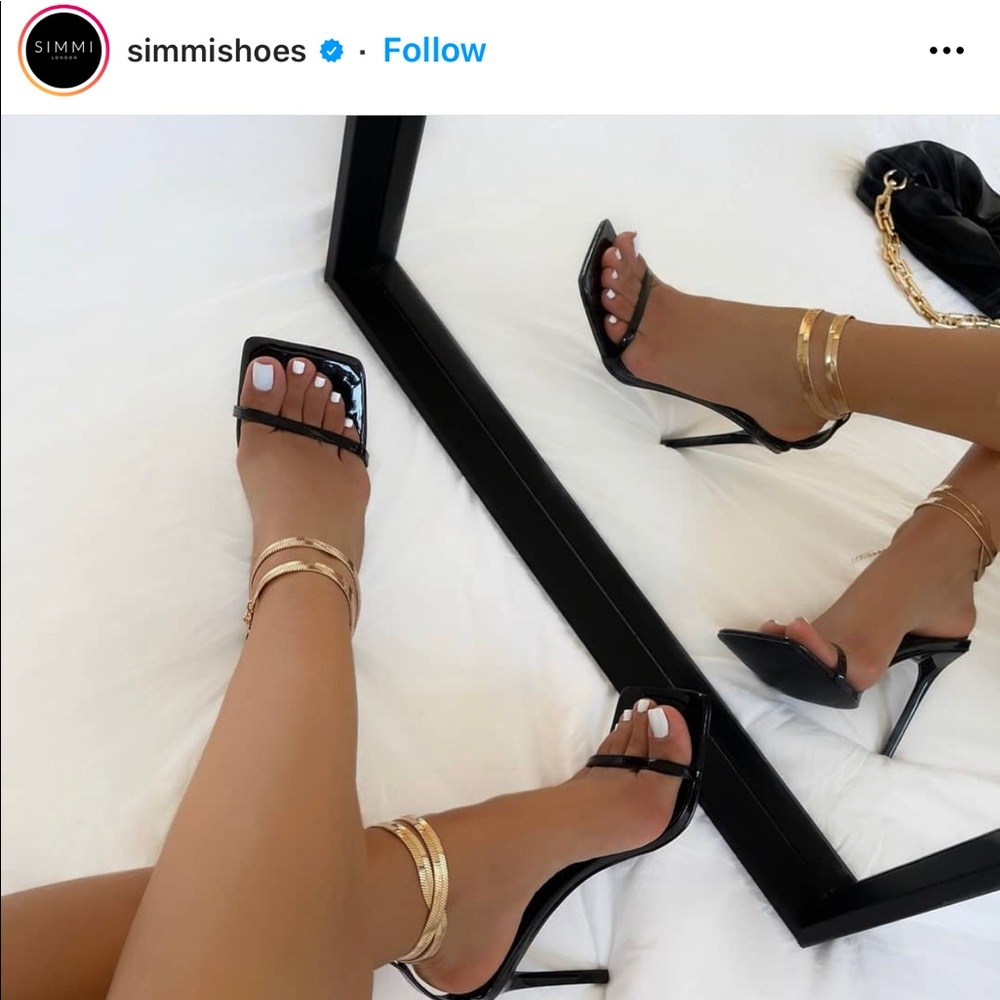 Black Patent Gold Chain Stiletto Heels!